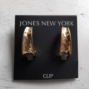 Jones New York Clip Gold Loop Earrings